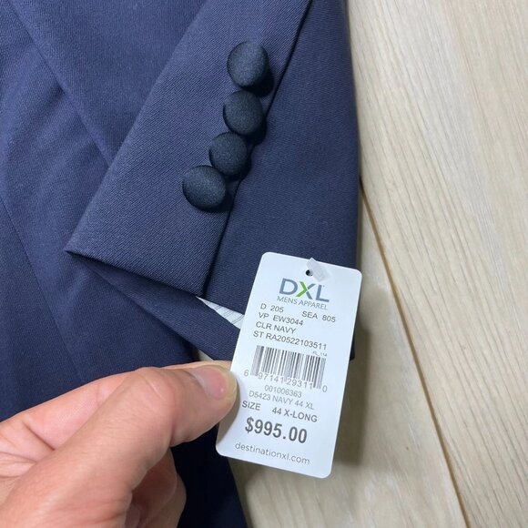 Jack Victor Men's Navy Blue Notch Lapel Two-Button Classic Blazer Jacket Size 44 - Picture 10 of 16